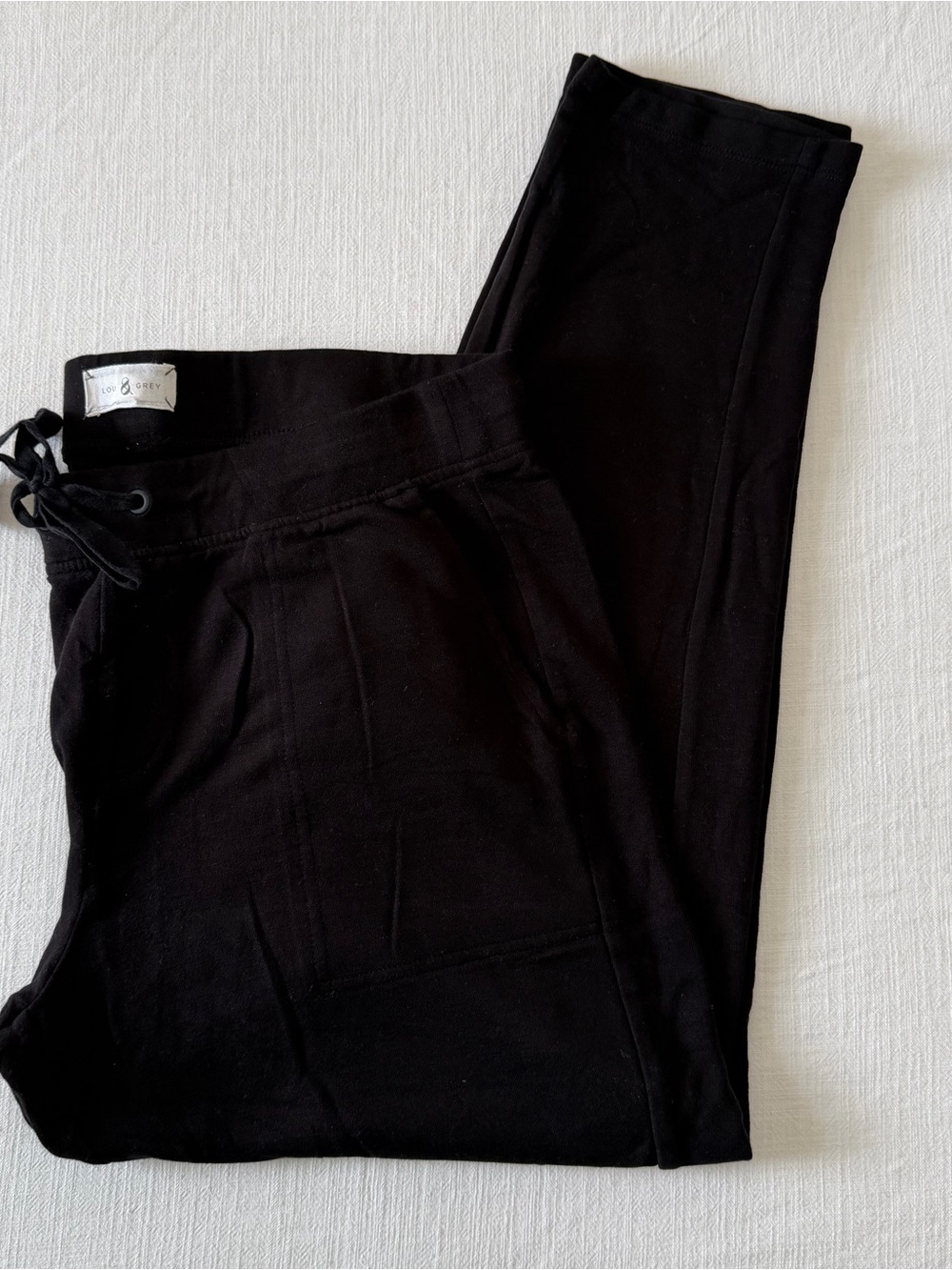 Lou & Grey Black Soft Lounge Jogger Pants with Drawstring